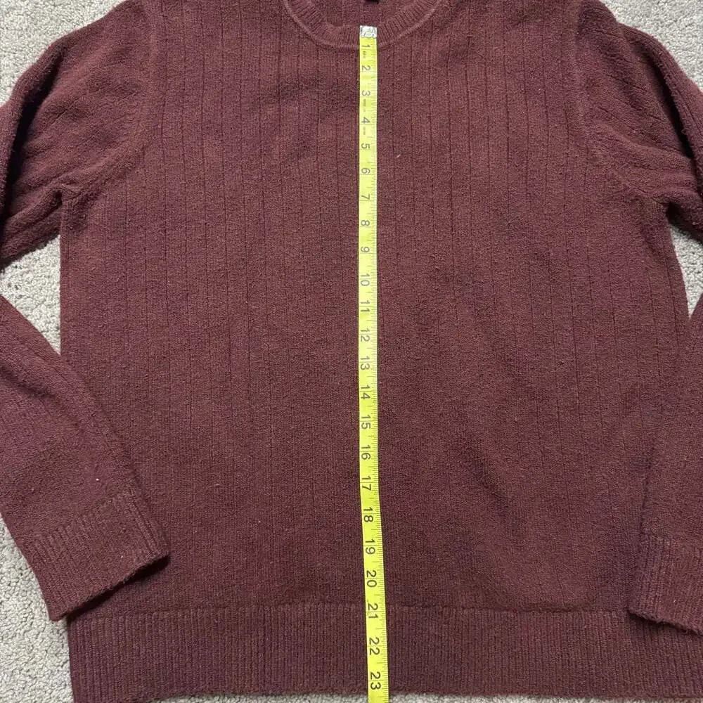 Banana Republic Men's Burgundy Ribbed Crew Neck Sweater